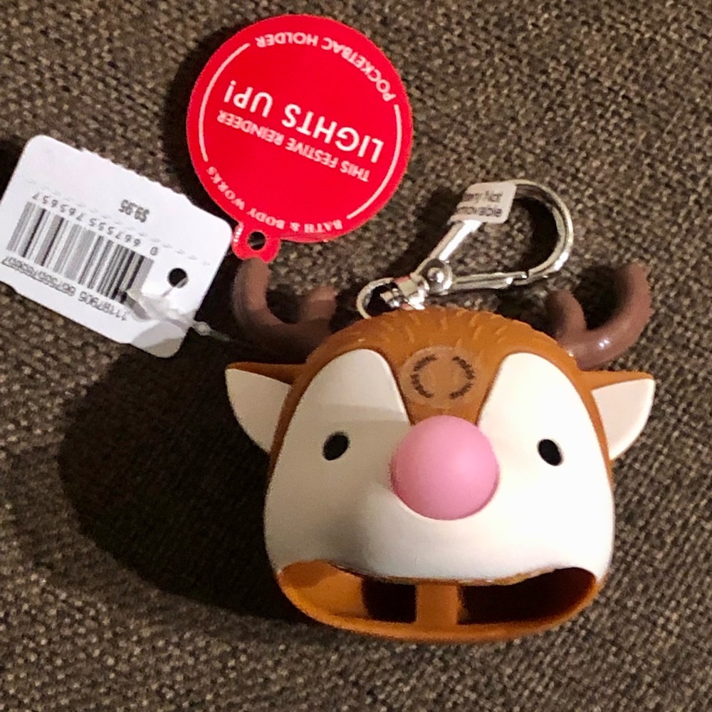 NWT Reindeer light up Antibacterial GelPac holder